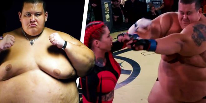 gordo pierde pelea luchadora MMA